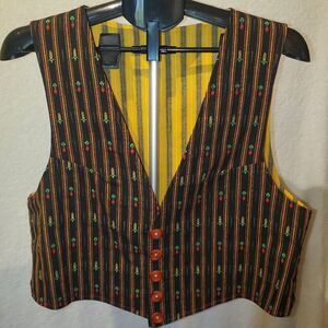 FOUR Handmade, Reversible Vests. Eclectic Grandpa, Halloween, Costume, Circus